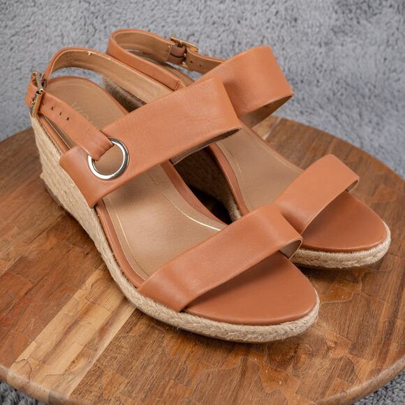 Vionic Tulum Vero Leather Wedge Sandals Size 11 - Picture 1 of 9